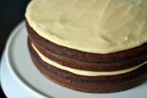 Chocolate Stout Layer Cake with Baileys Spiked Cream Cheese Frosting