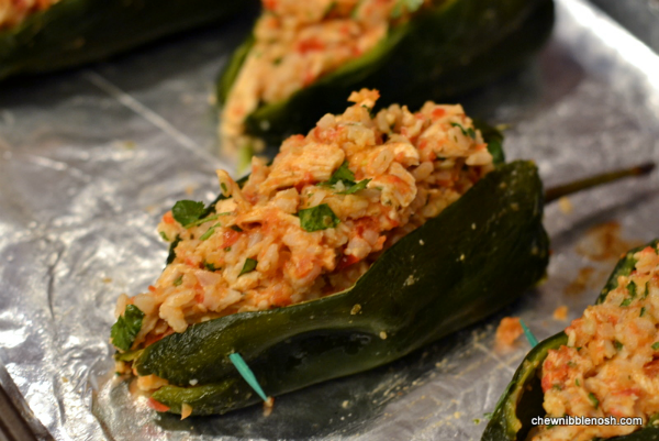 Poblanos Stuffed with Cheddar and Chicken 6 - Chew Nibble Nosh