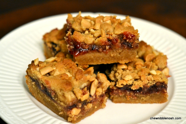 Peanut Butter and Jelly Bars - Chew Nibble Nosh