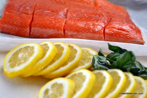 Parchment Baked Salmon with Lemon and Basil 1 - Chew Nibble Nosh
