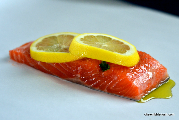 Parchment Baked Salmon with Lemon and Basil 2 - Chew Nibble Nosh