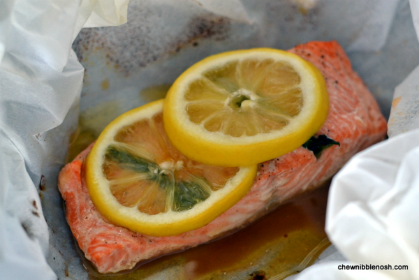Parchment Baked Salmon with Lemon and Basil 4 - Chew Nibble Nosh