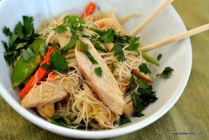 Thai Noodles with Chicken and Vegetables - Chew Nibble Nosh