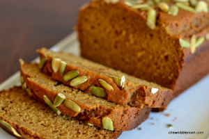 Olive Oil Pumpkin Bread - Chew Nibble Nosh