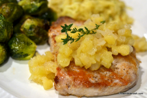 Pork Chops and Apple Compote - Chew Nibble Nosh