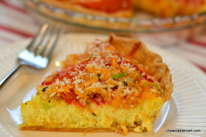 Tomato and Corn Custard Pie - Chew Nibble Nosh