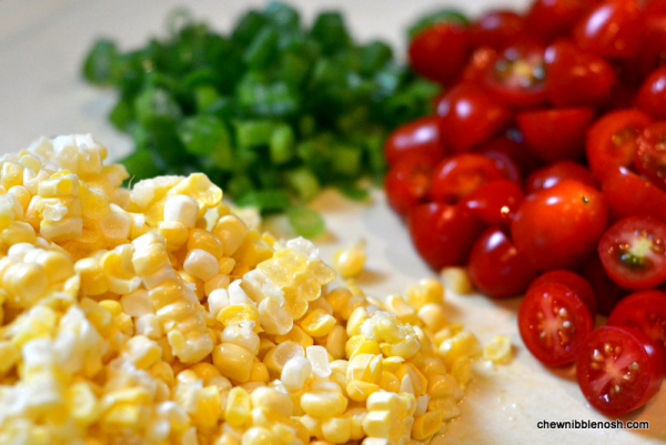 Chicken Paillards with Tomato, Basil and Roasted Corn Relish 1 - Chew Nibble Nosh