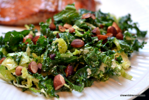 Kale and Brussels Sprouts Salad - Chew Nibble Nosh