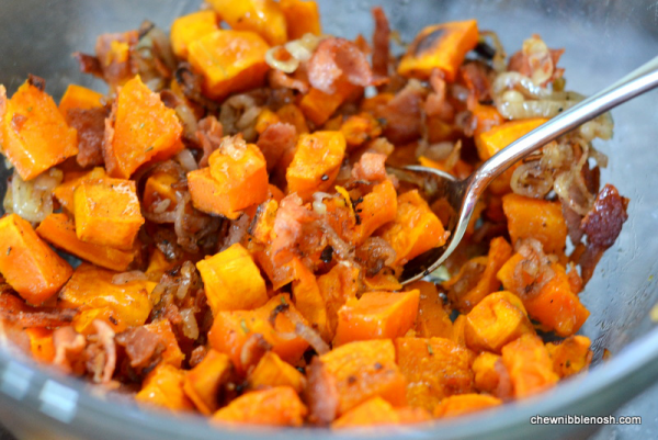 Roasted Butternut Squash and Bacon Pasta 2 - Chew Nibble Nosh