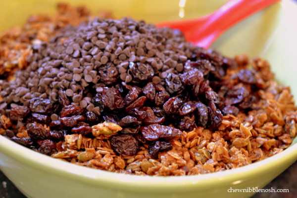 Chocolate Cherry Olive Oil Granola - Chew Nibble Nosh 4