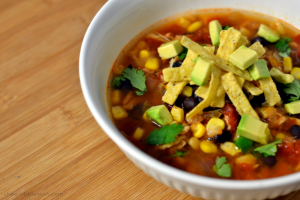 Slow Cooker Chicken Tortilla Soup - Chew Nibble Nosh.