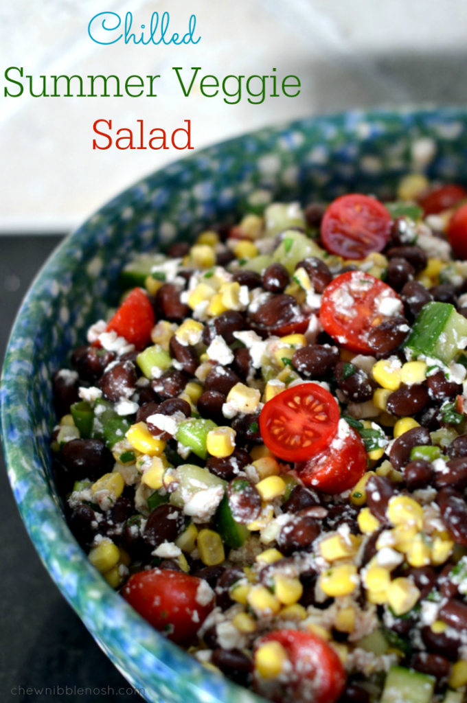 Chilled Summer Veggie Salad - Chew Nibble Nosh