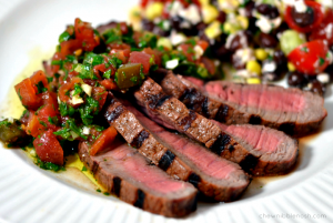 Grilled Steak with Chimichurri Sauce - Chew Nibble Nosh.