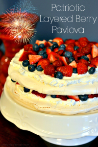 Patriotic Layered Berry Pavlova - Chew Nibble Nosh