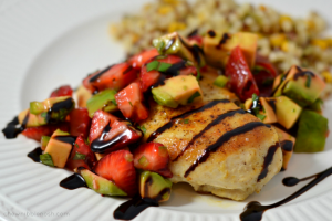 Chicken Cutlets with Strawberry, Avocado, and Basil Salsa - Chew Nibble Nosh