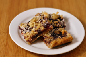 Oatmeal Coconut Raspberry Bars - Chew Nibble Nosh