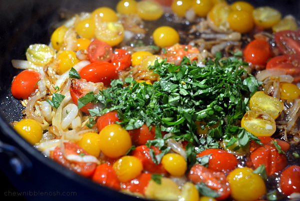 Pork Chops with Fresh Tomato, Onion, Garlic, and Feta - Chew Nibble Nosh 3