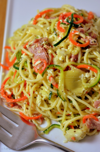 Spiralized Italian Pasta Salad - Chew Nibble Nosh.