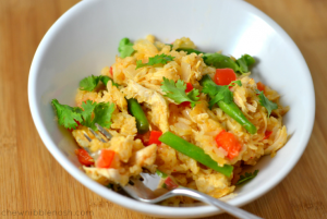 One Pot Coconut Chicken and Rice - Chew Nibble Nosh