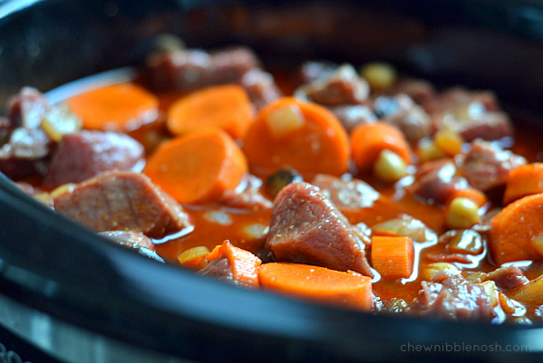 Slow Cooker Moroccan-Spiced Beef Stew - Chew Nibble Nosh