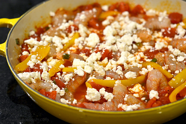 Greek Roasted Shrimp with Tomatoes and Feta - Chew Nibble Nosh 4