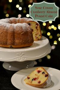 Sour Cream Cranberry Almond Pound Cake - Chew Nibble Nosh