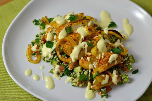 Easy Oven Roasted Chicken Shawarma with Tabbouleh - Chew Nibble Nosh