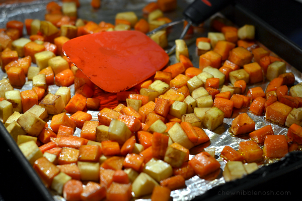 Lentil Soup with Balsamic Roasted Winter Vegetables - Chew Nibble Nosh 1