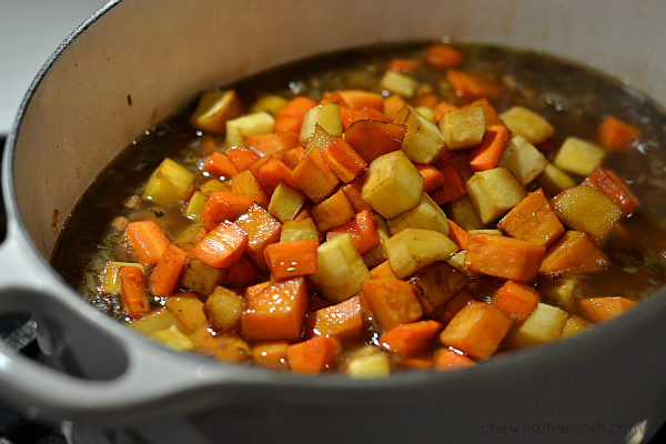 Lentil Soup with Balsamic Roasted Winter Vegetables - Chew Nibble Nosh 6