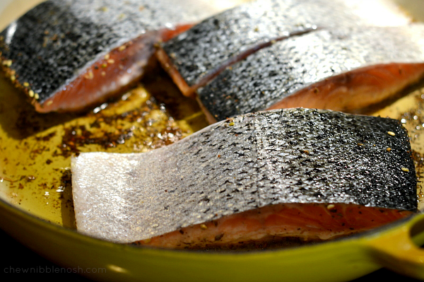 Za'atar Salmon with Vegetables and Couscous - Chew Nibble Nosh 4