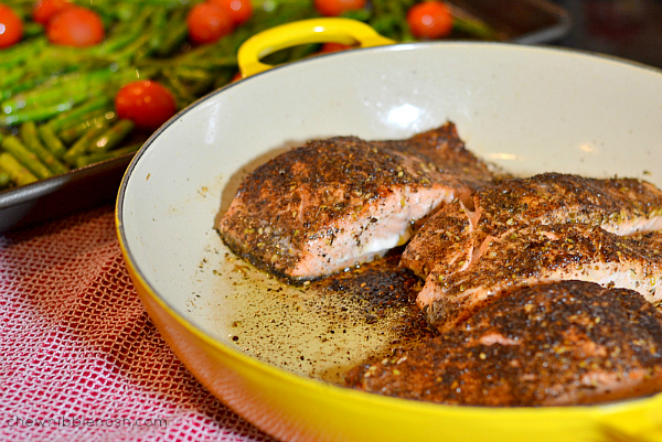 Za'atar Salmon with Vegetables and Couscous - Chew Nibble Nosh 5