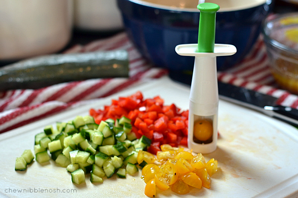 Greek Wheat Berry and Veggie Salad - Chew Nibble Nosh 3