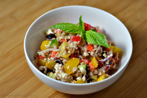 Greek Wheatberry and Veggie Salad - Chew Nibble Nosh.