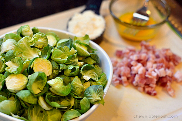 Orcchiette Carbonara with Brussels Sprouts - Chew Nibble Nosh 1