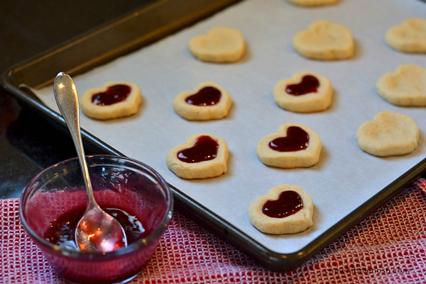 Valentine Heart Thumbprint Cookies - Chew Nibble Nosh 4