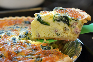 Lightened Up Ham & Spinach Quiche -  Chew Nibble Nosh