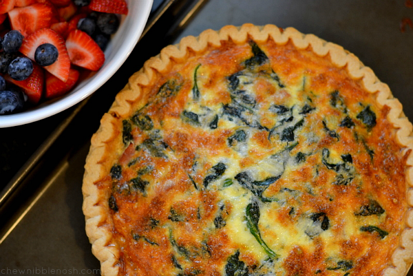 Lightened Up Ham & Spinach Quiche - Chew Nibble Nosh 6