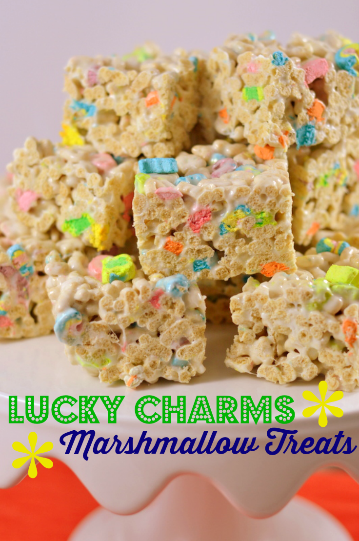 Lucky Charms Marshmallow Treats - Chew Nibble Nosh