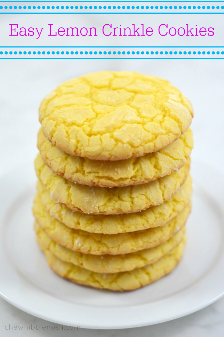 Easy Lemon Crinkle Cookies - Chew Nibble Nosh