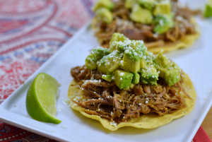 Slow Cooker Honey-Balsamic Pulled Pork with Avocado Relish - Chew Nibble Nosh