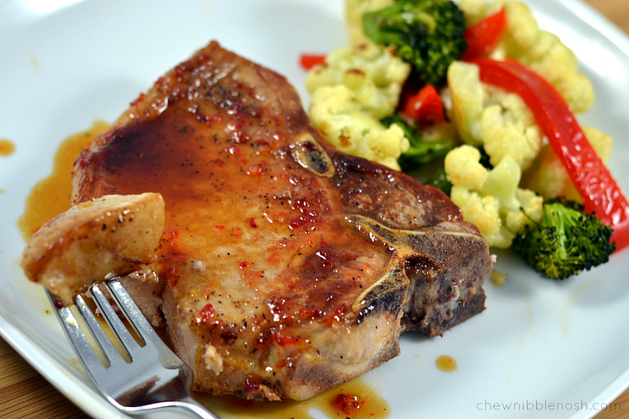 Simple Pepper Jelly Pork Chops - Chew Nibble Nosh