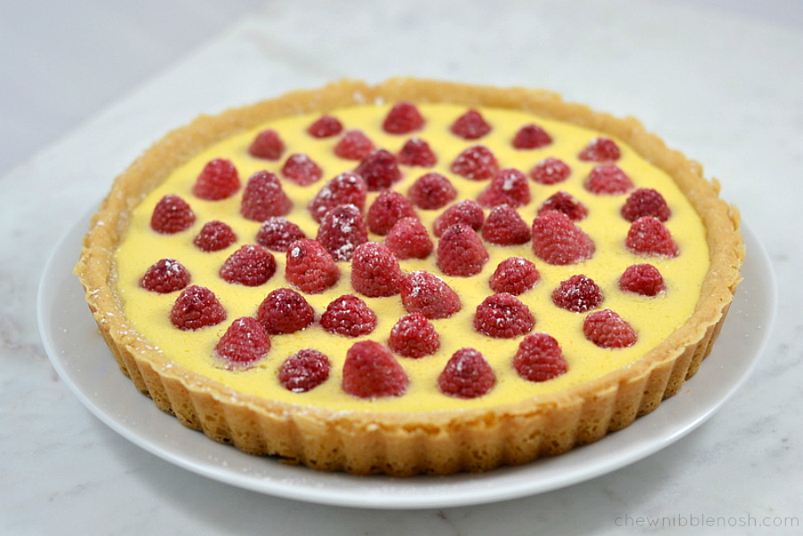 Simple Raspberry Cream Tart - Chew Nibble Nosh