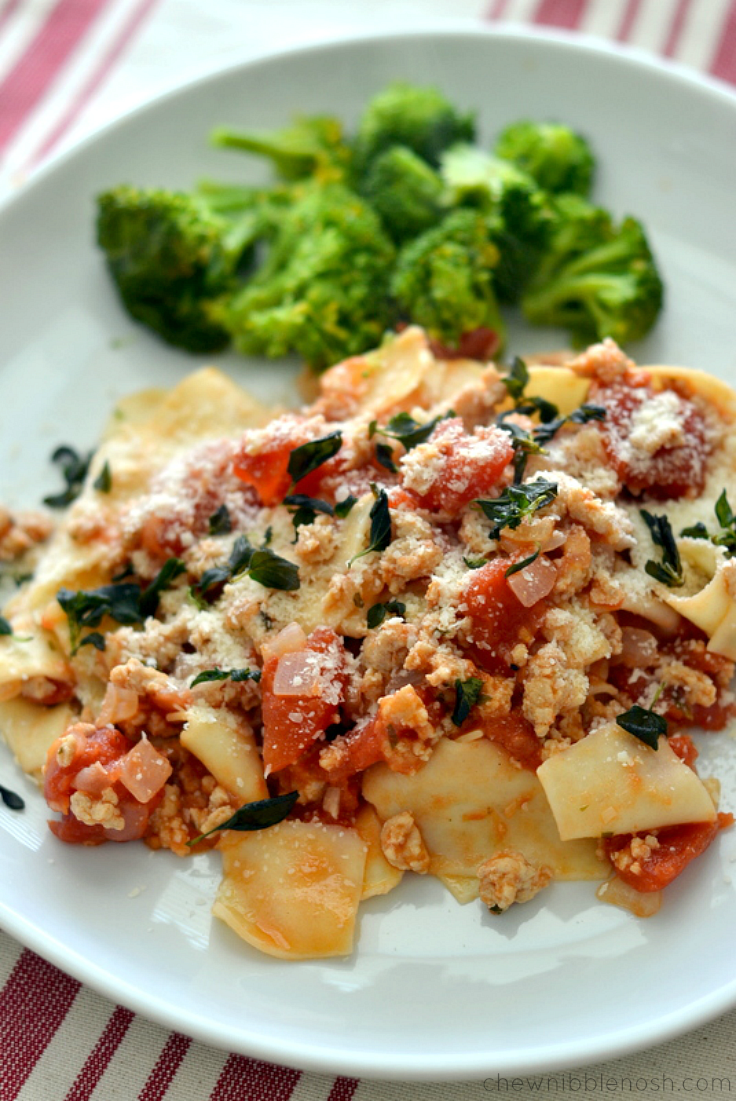 Chicken Bolognese with Crispy Oregano - Chew Nibble Nosh