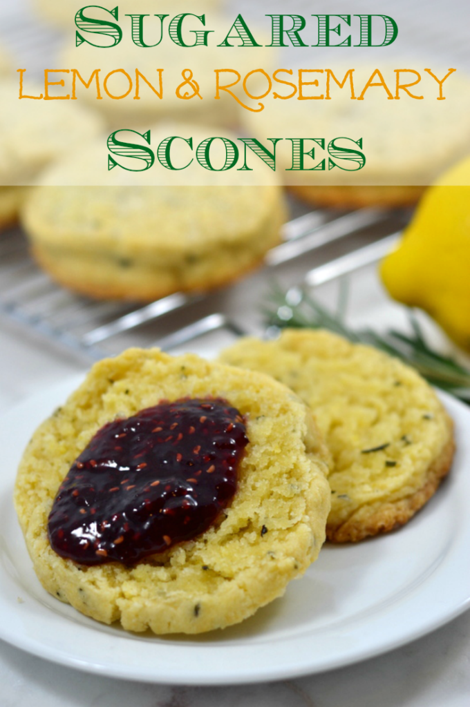 Sugared Lemon & Rosemary Scones - Chew Nibble Nosh