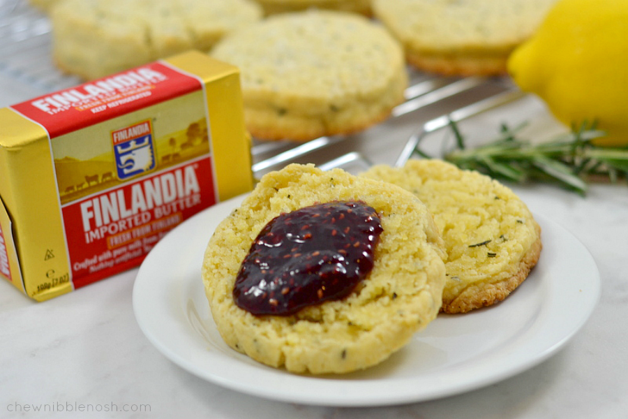 Sugared Lemon & Rosemary Scones - Chew Nibble Nosh