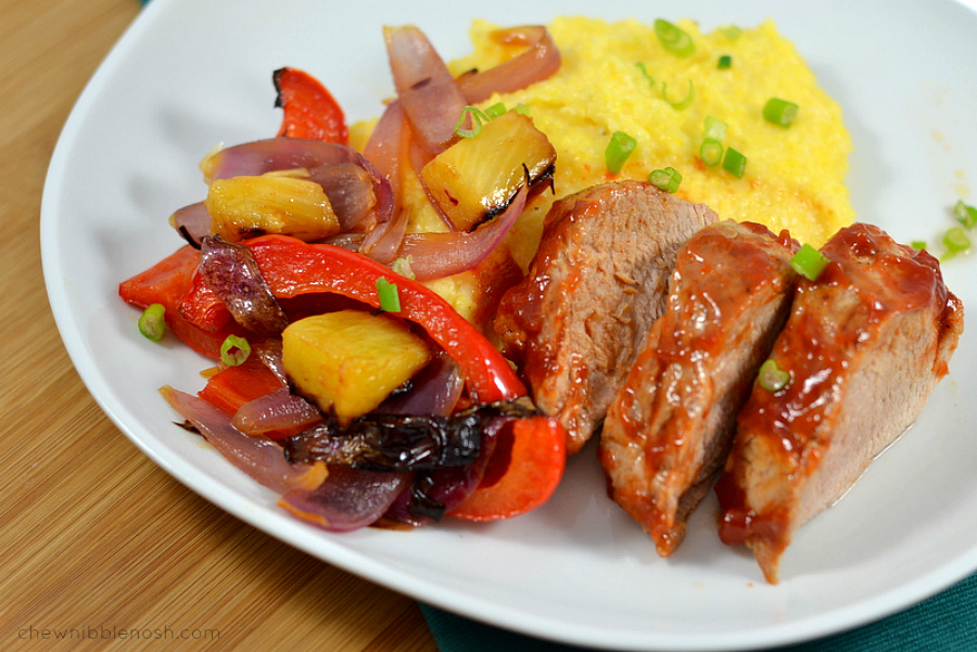 Sweet and Smoky Pork Tenderloin with Pineapple and Peppers - Chew Nibble Nosh