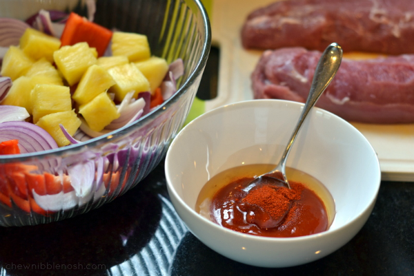 Sweet and Smoky Pork Tenderloin with Pineapple and Peppers - Chew Nibble Nosh 2