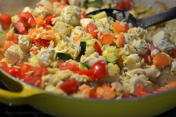 One Pot Italian Chicken & Orzo Stew - Chew Nibble Nosh 3