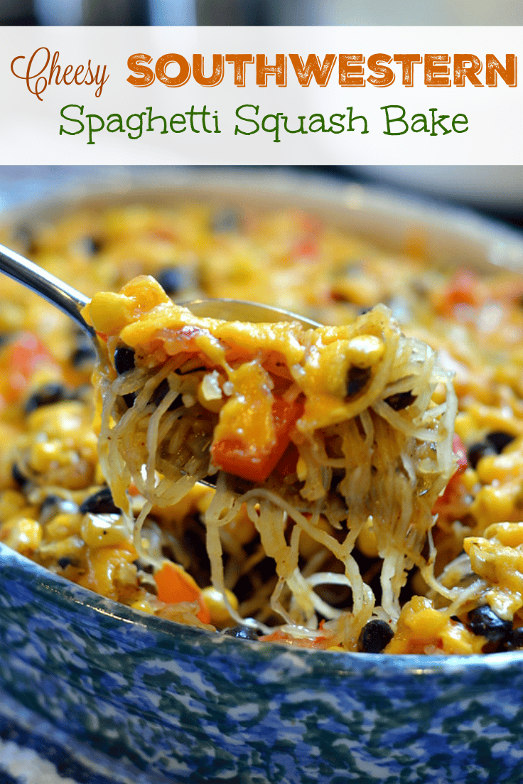 Cheesy Southwestern Spaghetti Squash Bake - Chew Nibble Nosh