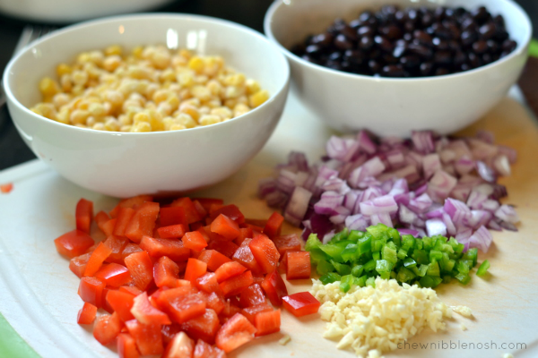 Cheesy Southwestern Spaghetti Squash Bake - Chew Nibble Nosh 1